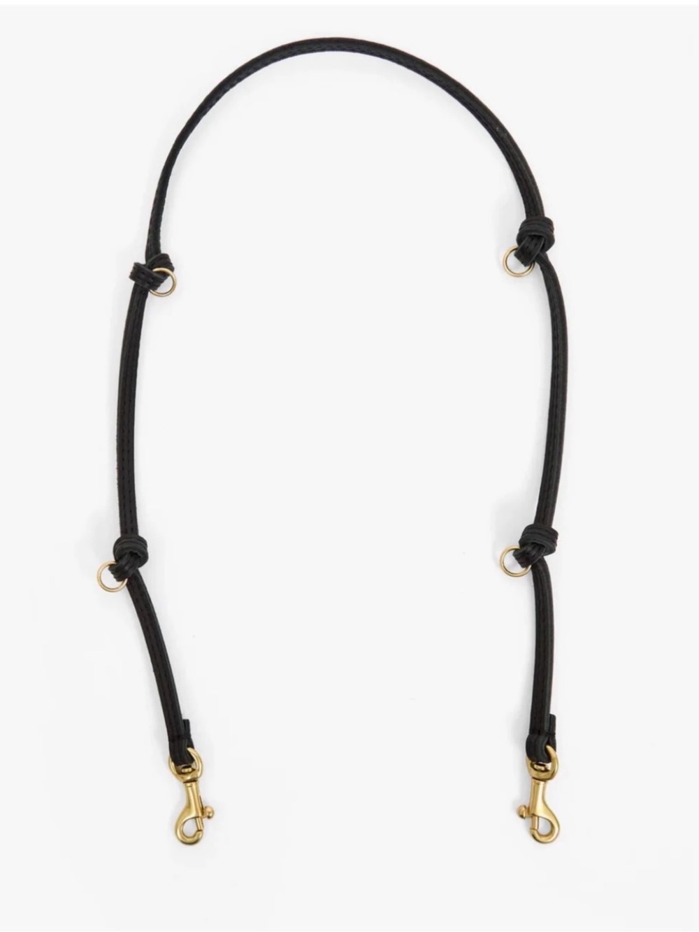 Clare V black leather knotted shoulder strap with O rings - Picture 2 of 5